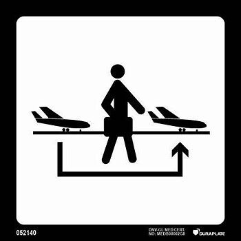 Färjeterminals- & flygplatsskylt (ICAO 9363) "Anslutande flyg" - IMPA 33.2439