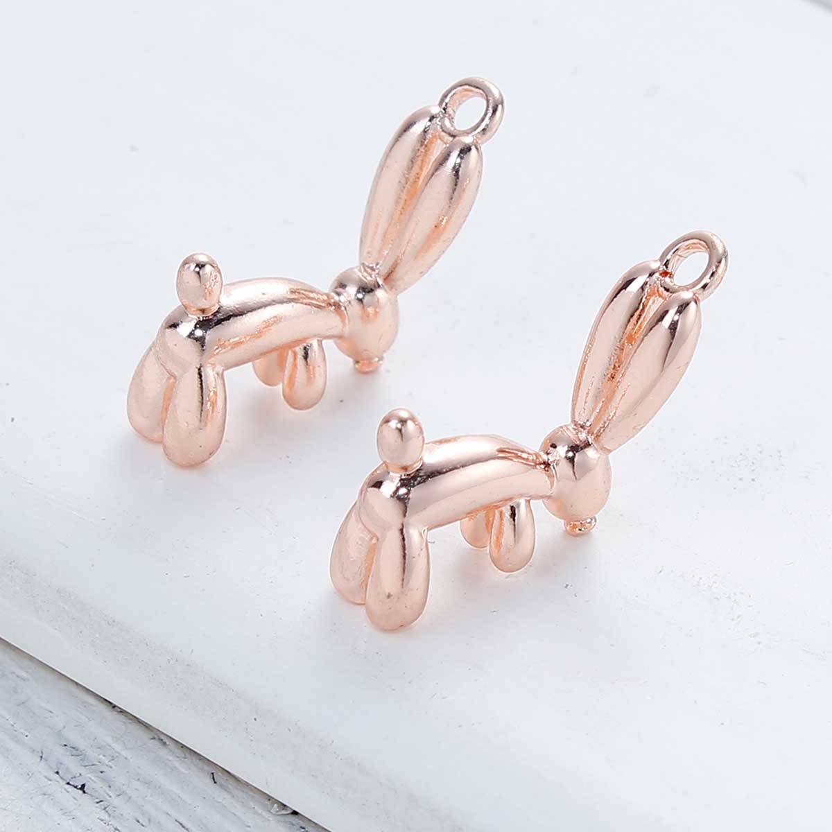 Charm   Ballon rabbit, rose gold - 2