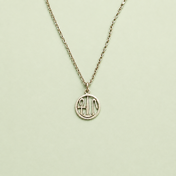 Halsband  "Liv, Hälsa & Lycka", försilvrat tenn
