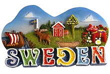 Magnet Sweden glittertext