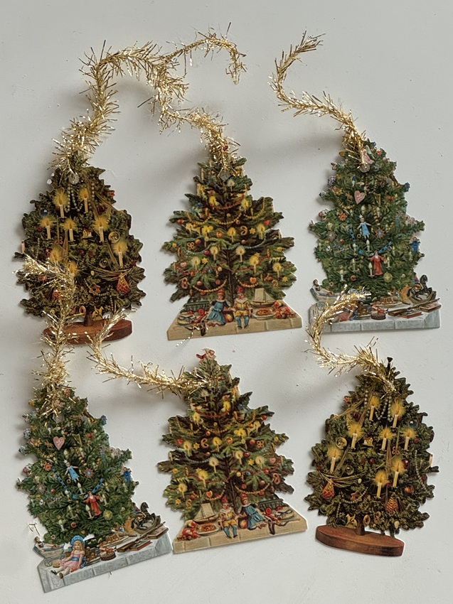 Bookmark pendants - Christmas trees - Fir trees - Glitter 6-pack