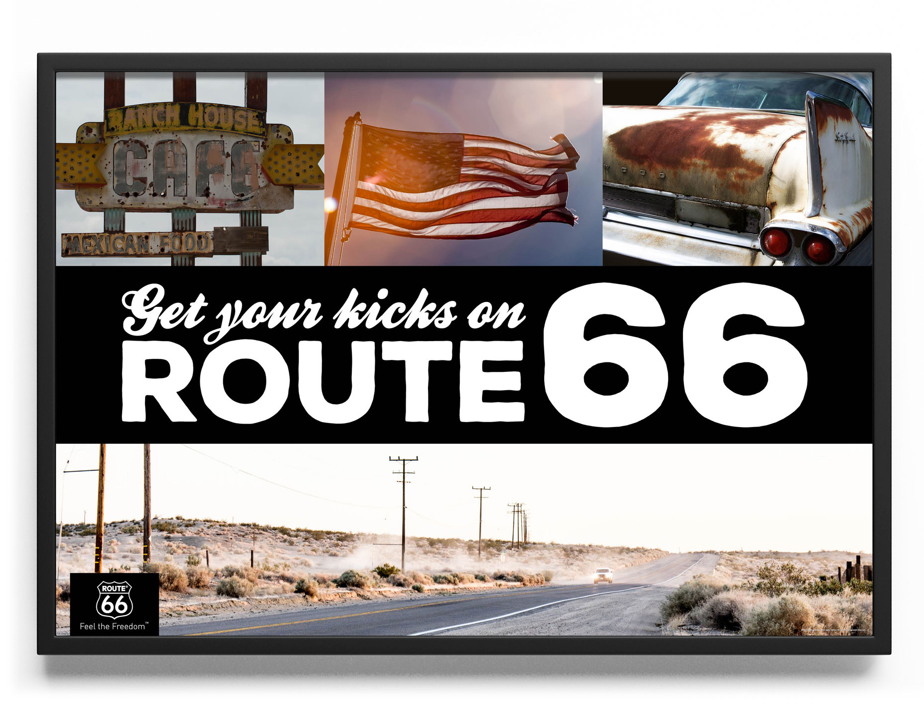 Get Your Kicks On Route 66 JustPosters   TB 42 ROUT008 Frame 