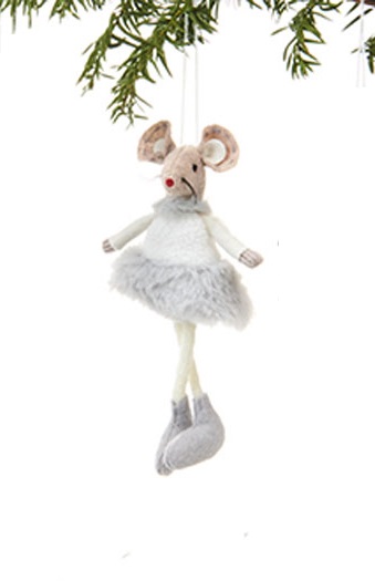 Christmas mouse with pendant - Pastel - 15 cm - 5
