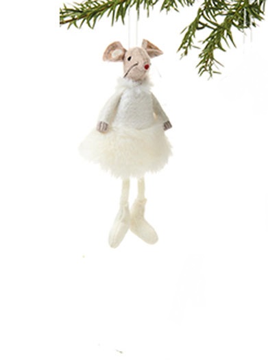 Christmas mouse with pendant - Pastel - 15 cm - 4