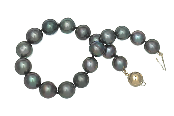 Tahiti-Perlenarmband mit goldenem Verschluss. 