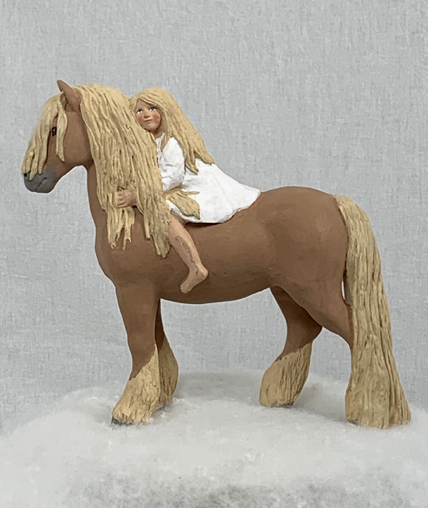 Flicka med häst "Kompis" Figurin - Erkers Marie Persson