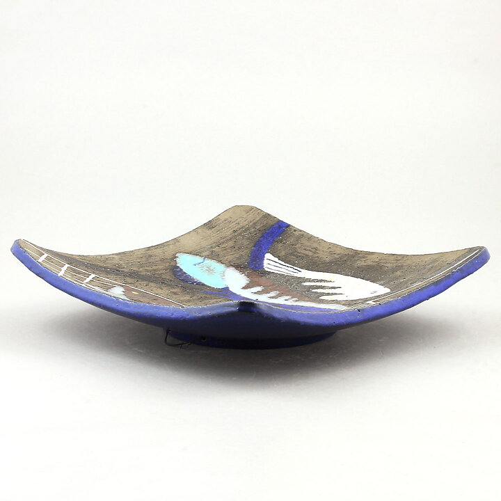 Anna-Lisa Thomson (Spectra 1951) Quadratic Wall Plaque / Dish with Marine Life Decor 27 cm