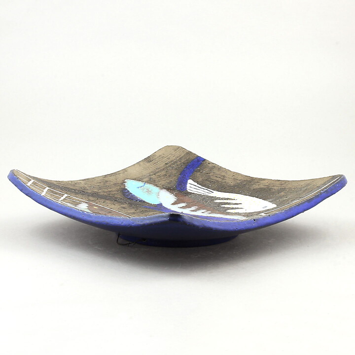Anna-Lisa Thomson (Spectra 1951) Quadratic Wall Plaque / Dish with Marine Life Decor 27 cm