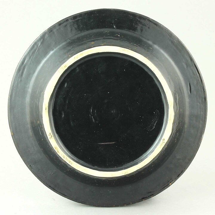Britt-Louise Sundell (Kreta 1961) Brown Bowl with White Circular Relief  15 cm