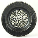 Britt-Louise Sundell (Kreta 1961) Brown Bowl with White Circular Relief  15 cm