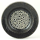 Britt-Louise Sundell (Kreta 1961) Brown Bowl with White Circular Relief  15 cm
