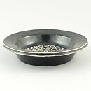 Britt-Louise Sundell (Kreta 1961) Brown Bowl with White Circular Relief  15 cm