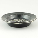 Britt-Louise Sundell (Kreta 1961) Brown Bowl with White Circular Relief  15 cm