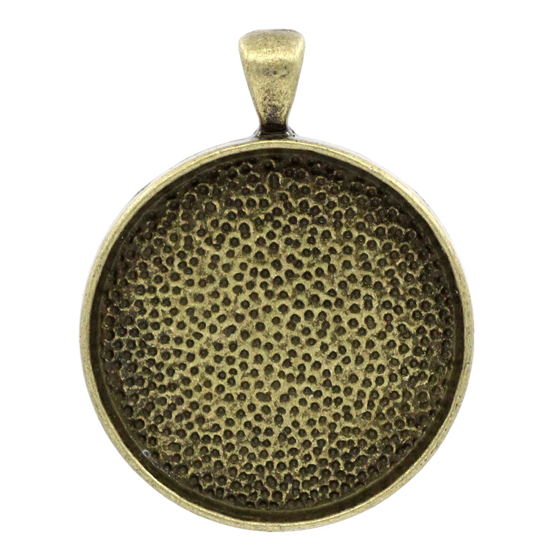 Charm Cabochon pendant ,  Bronze, 30mm - 2