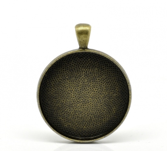 Charm Cabochon pendant ,  Bronze, 30mm - 3