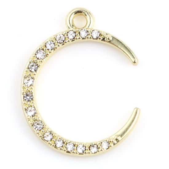 Charm  Moon gold rhinestones