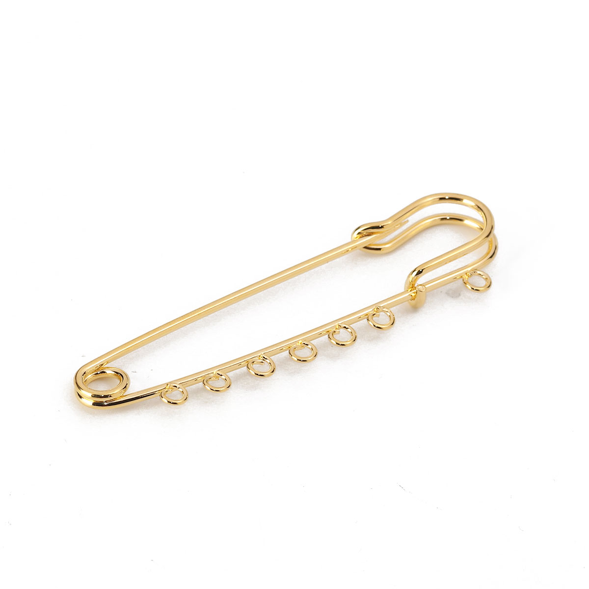 Safety pin with 7 rings, Gold - Kiltpin - 2