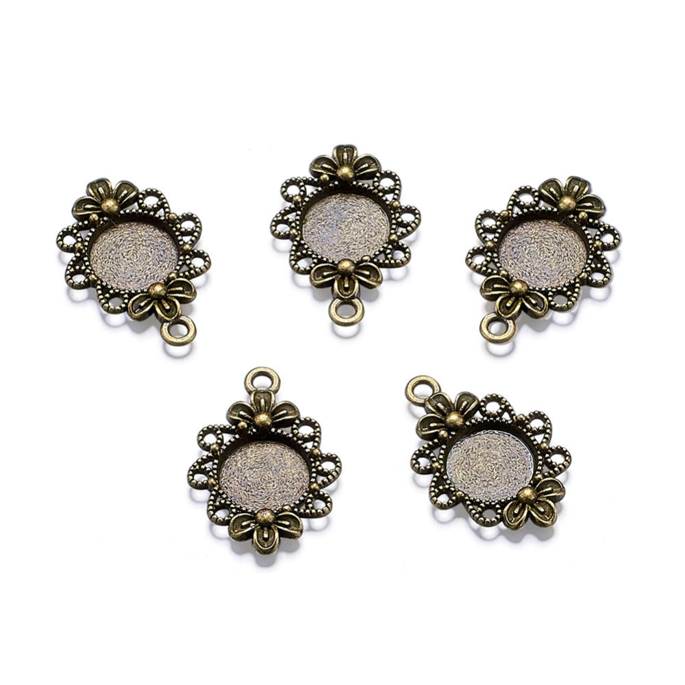 Berlock / Cabochonfäste, Brons 12mm