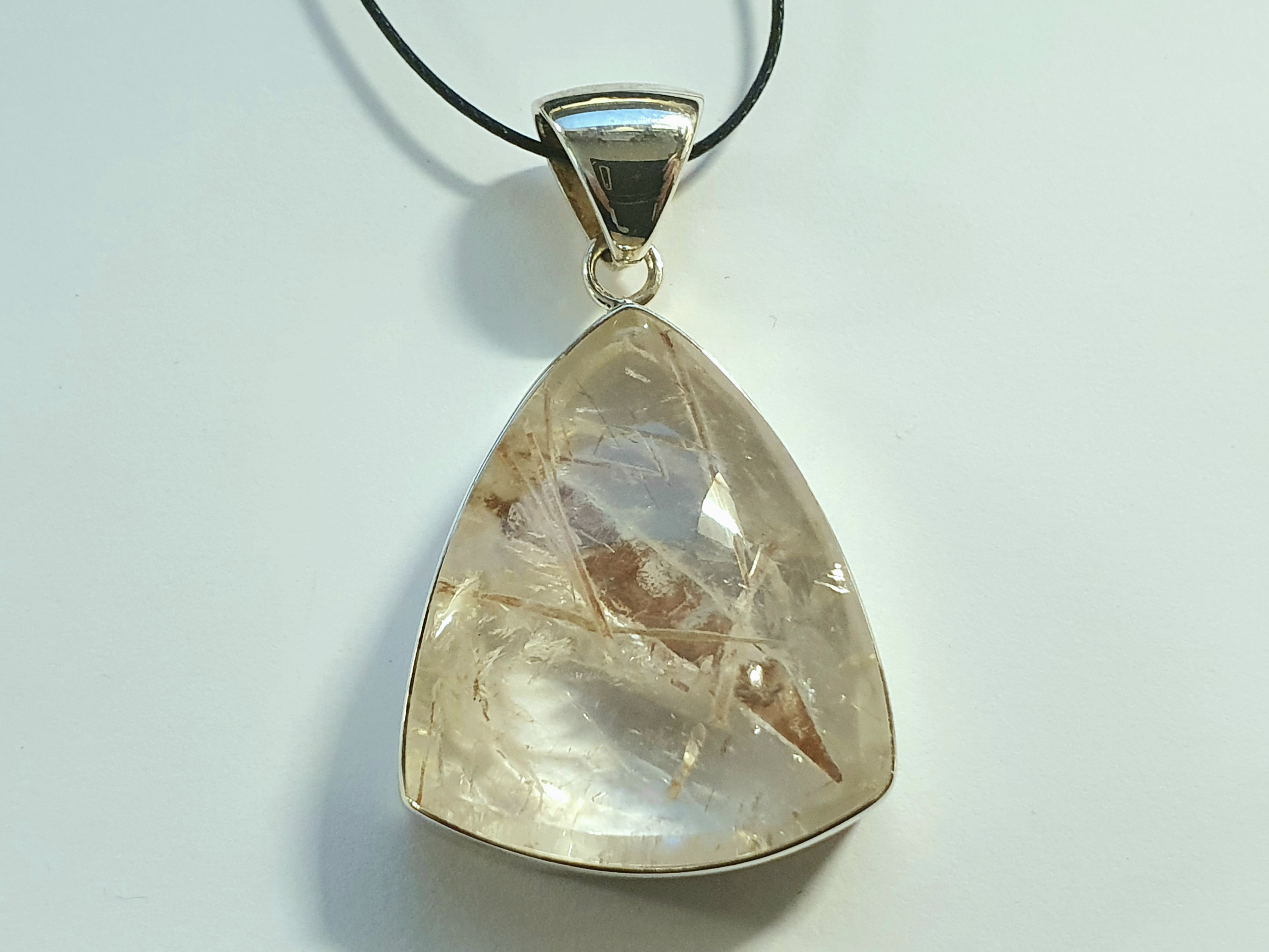 Quartz with inclusions, pendant 925-silver JOD - 2