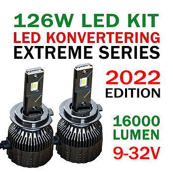 2022 LED konvertering Extreme Series 2x8000 16000 lumen 9-32V