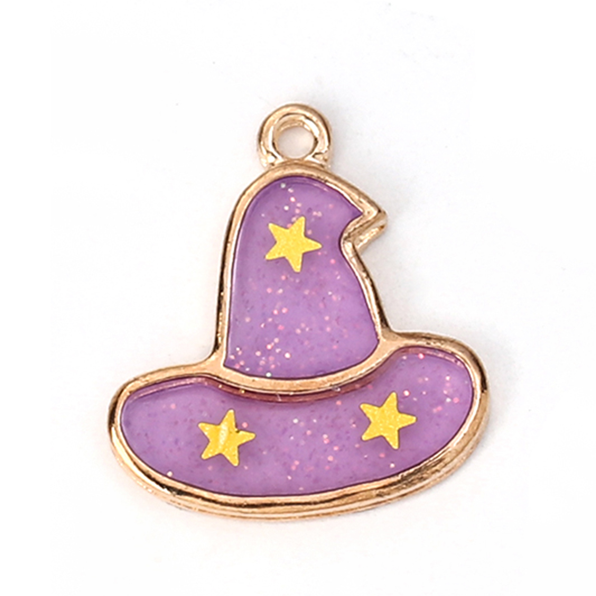 Charm   Enameld witch hat halloween purple