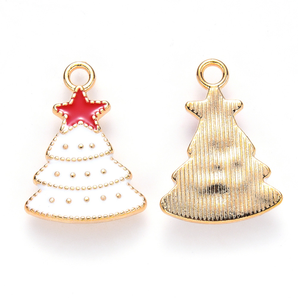 Charm   Enameld christmastree white