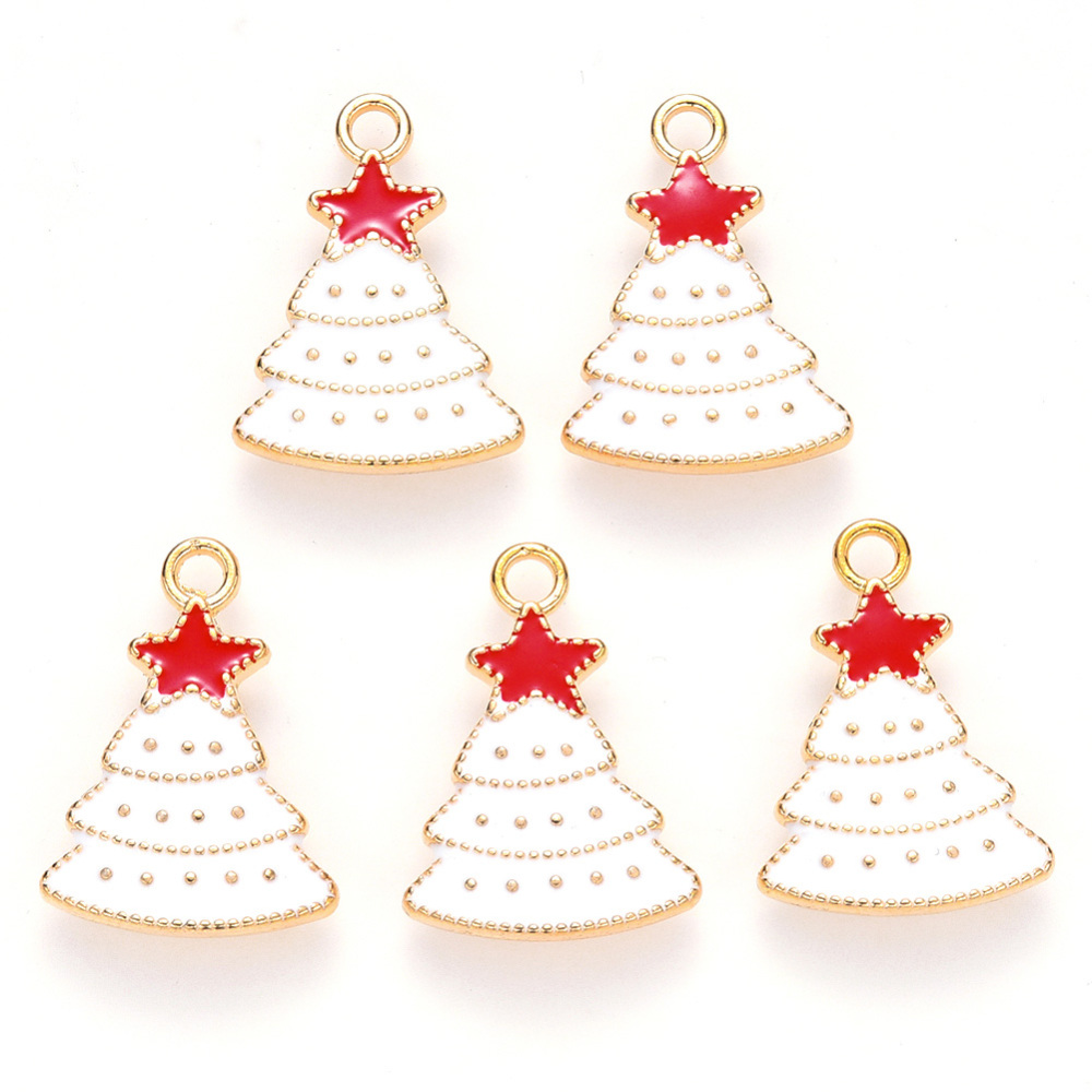 Charm   Enameld christmastree white - 2