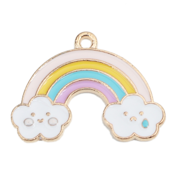 Charm   enamel rainbow,cloud