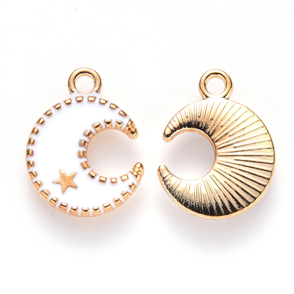 Charm   enamel monn, white