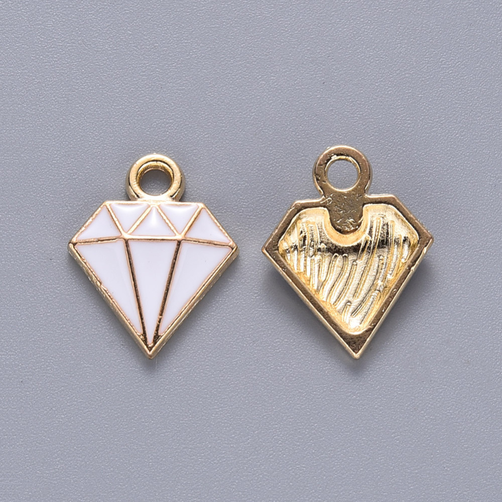 Berlock  -  Emaljerad diamant, Vit