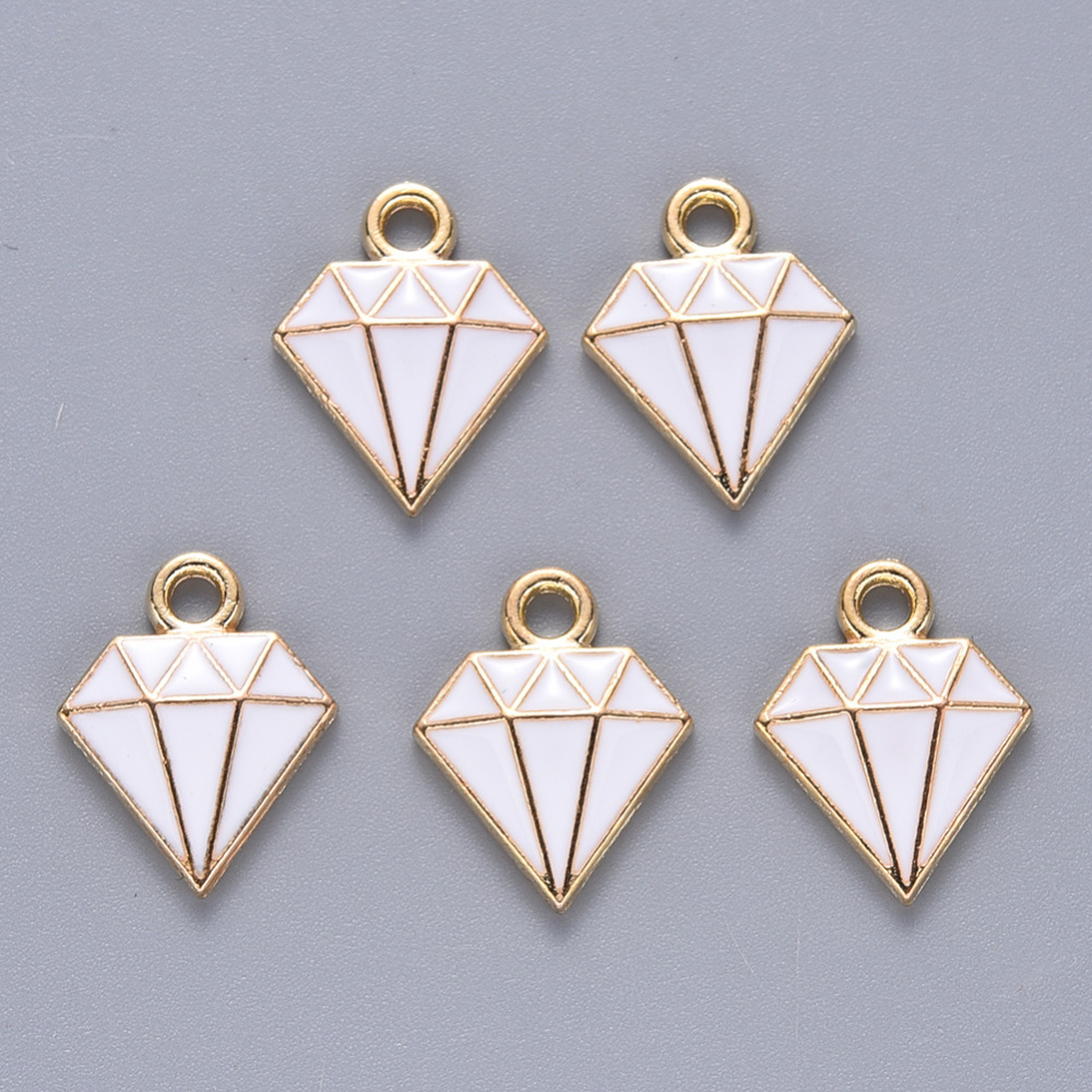 Berlock  -  Emaljerad diamant, Vit - 2