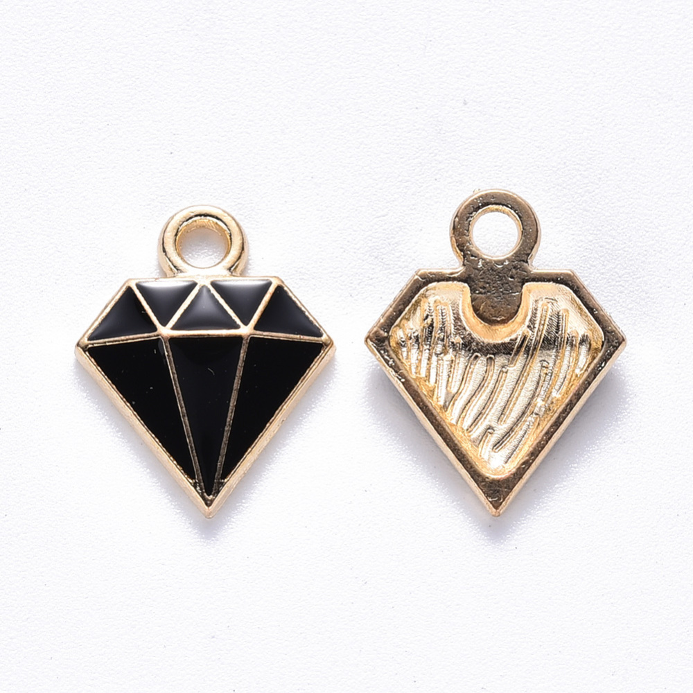 Charm  -  enameld   Diamond, Black