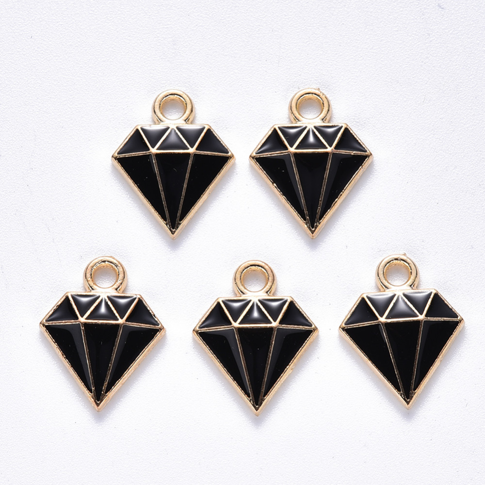 Charm  -  enameld   Diamond, Black - 2