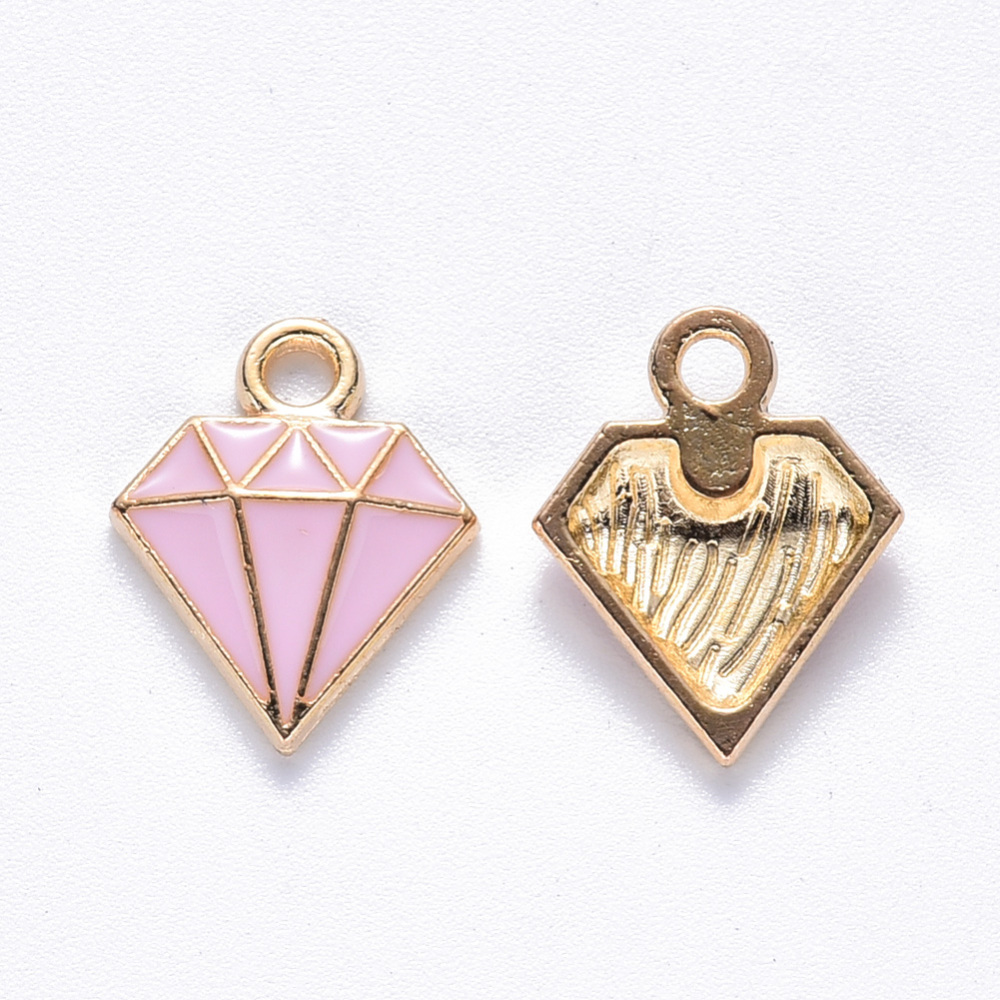 Charm  -  enameld   Diamond, Pink