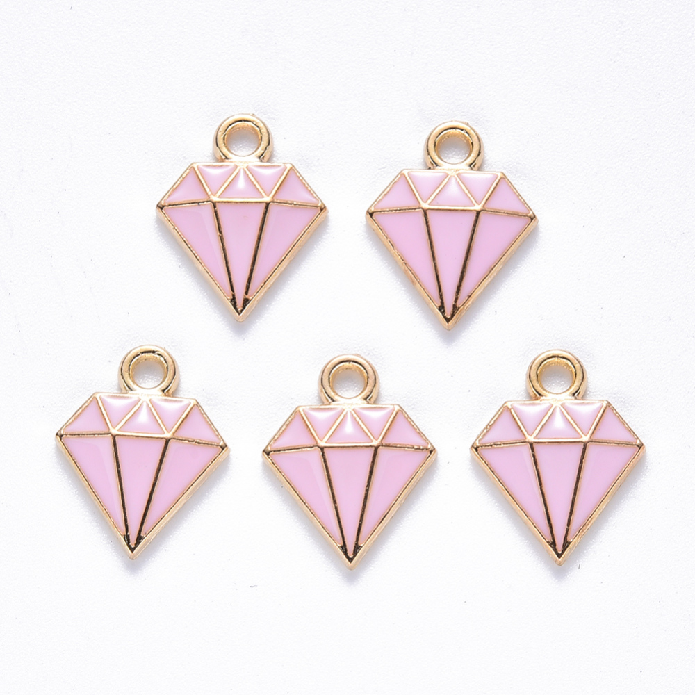 Charm  -  enameld   Diamond, Pink - 2