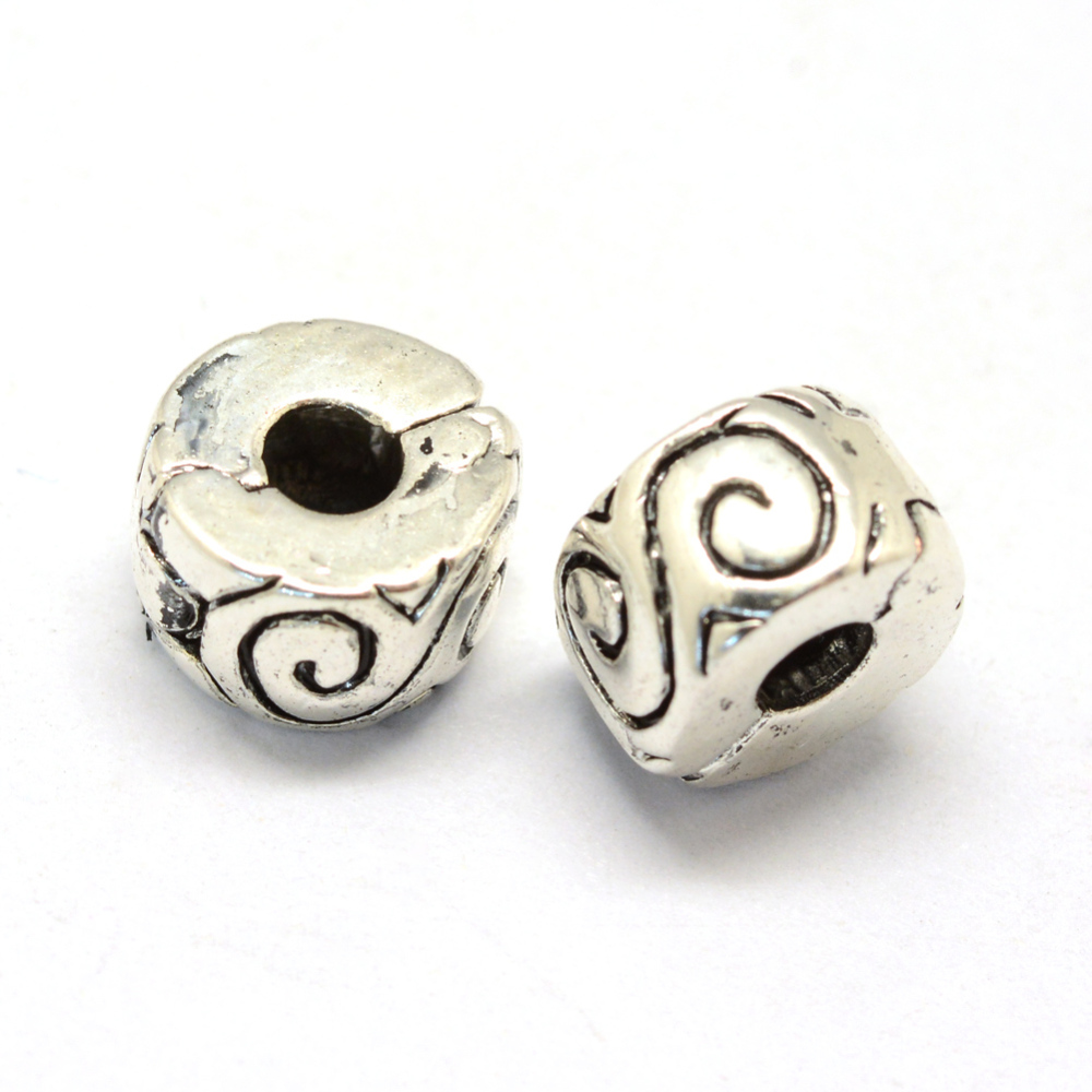 Pärla / Charm -Klämstopp,  swirl - 2