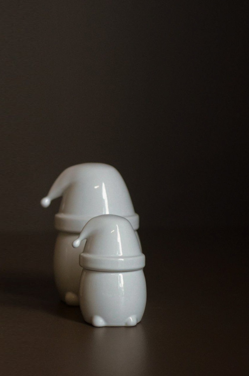 Santa Bowl - Eating Santa - Small - Shiny White - DBKD