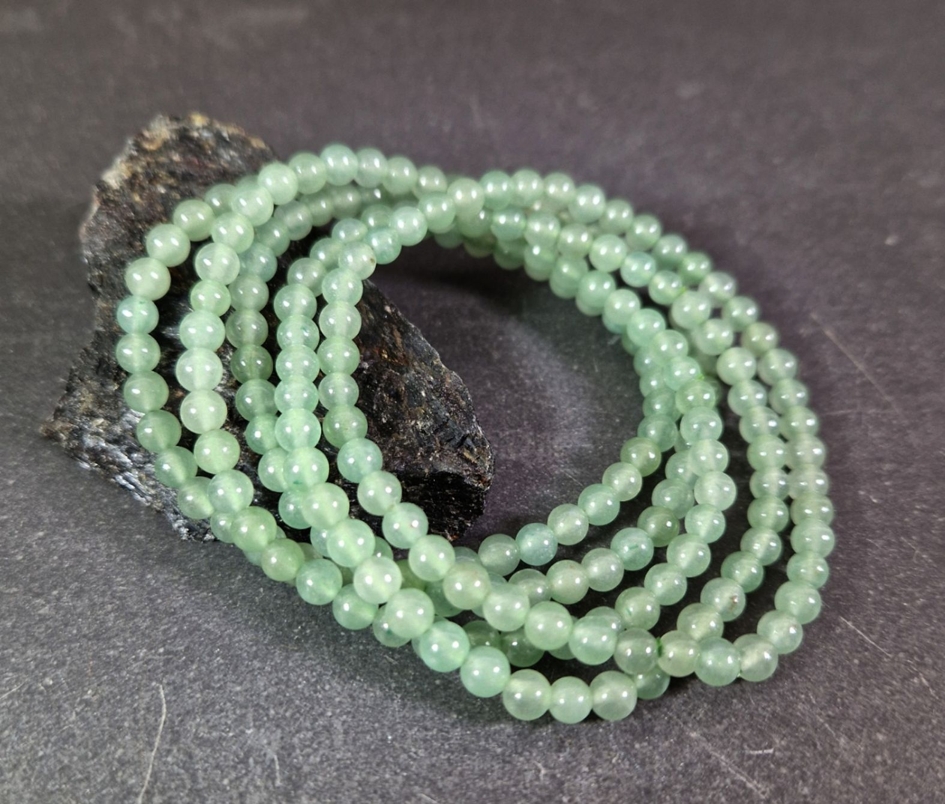 Grön Aventurin Armband  - 4mm Pärlor