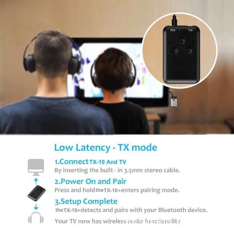 2-in-1 Portabel Bluetooth Ljudmottagare 3,5 mm AUX - 3