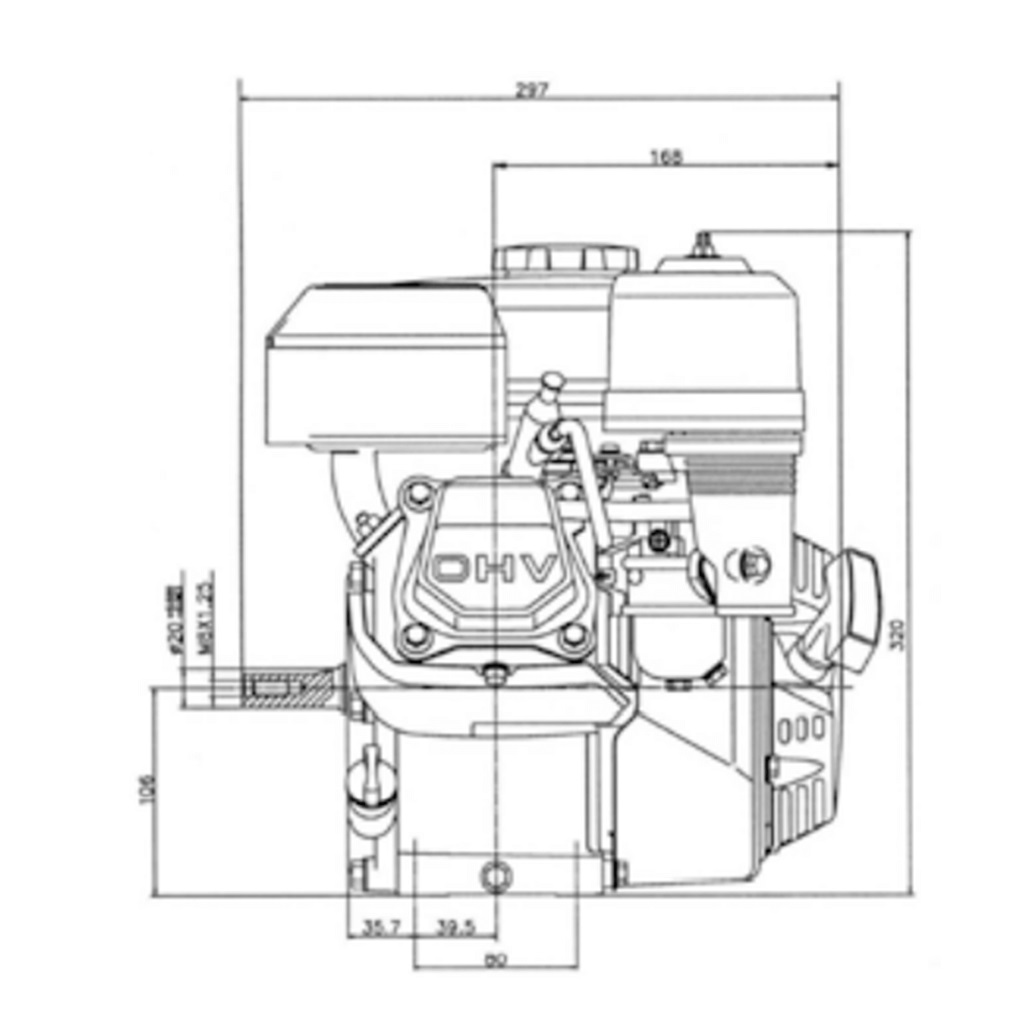 Bensinmotor Loncin 4,0 hk med 18 mm axel.  - 9