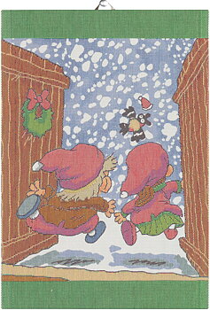 Kökshandduk - Mauri Kunnas - Snölek (Ekelund Linneväveri)