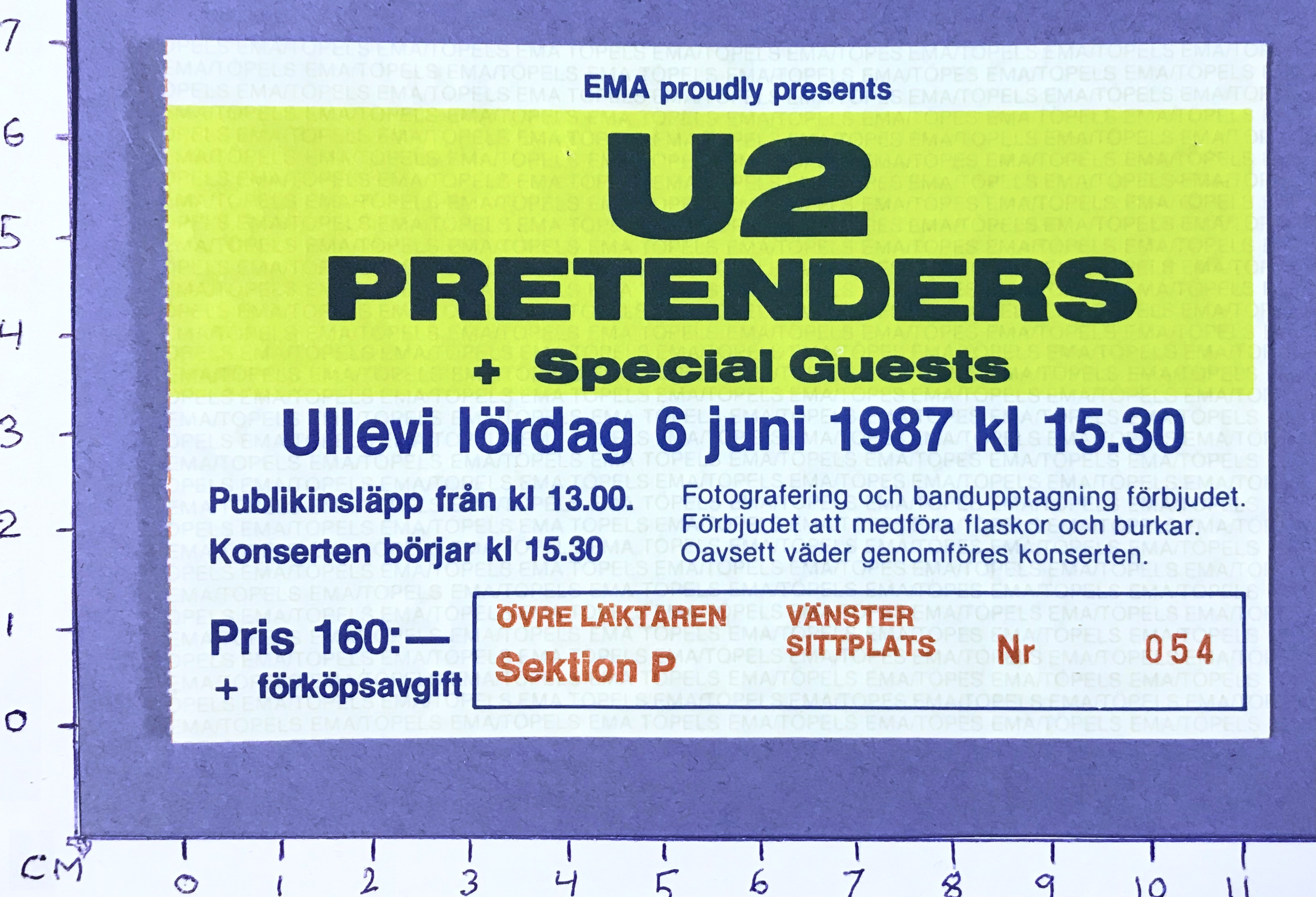 U2 + THE PRETENDERS - Göteborg 1987