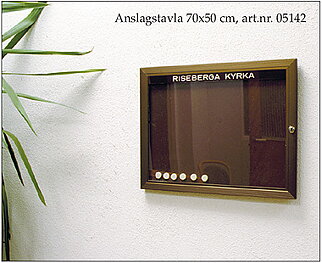 Anslagstavla väggmonterad inomhus, höjd 80 cm, bredd 50 cm