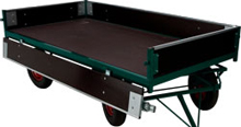 Transportvagn med broms, 1x2 meter, fällbara lämmar. - 2