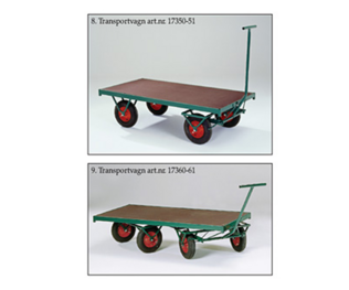 Transportvagn med broms, 1x2 meter, fällbara lämmar.
