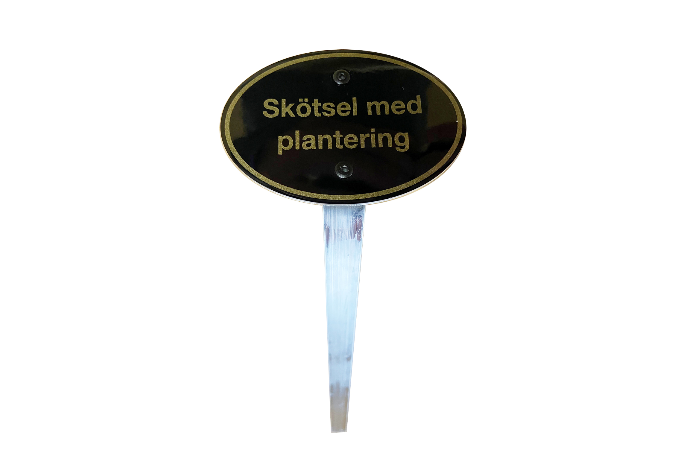 Skylt, Skötsel med plantering, oval - 2