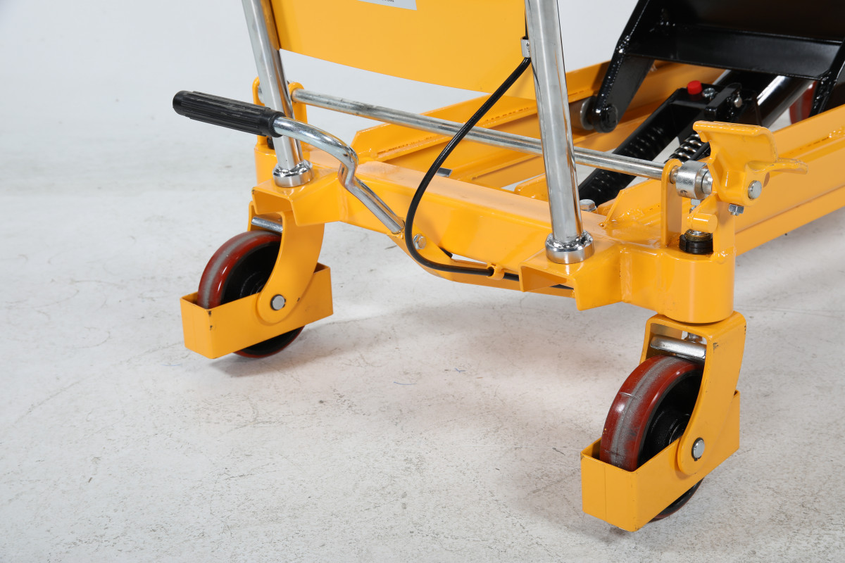 Mobilt lyftbord med fotpump dubbelsax, Maxlast: 800 kg / Lyfthöjd: 475-1500 mm / Bordsyta: 1220x610mm  - 7