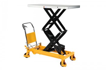 Mobilt lyftbord med fotpump dubbelsax, Maxlast: 800 kg / Lyfthöjd: 475-1500 mm / Bordsyta: 1220x610mm 