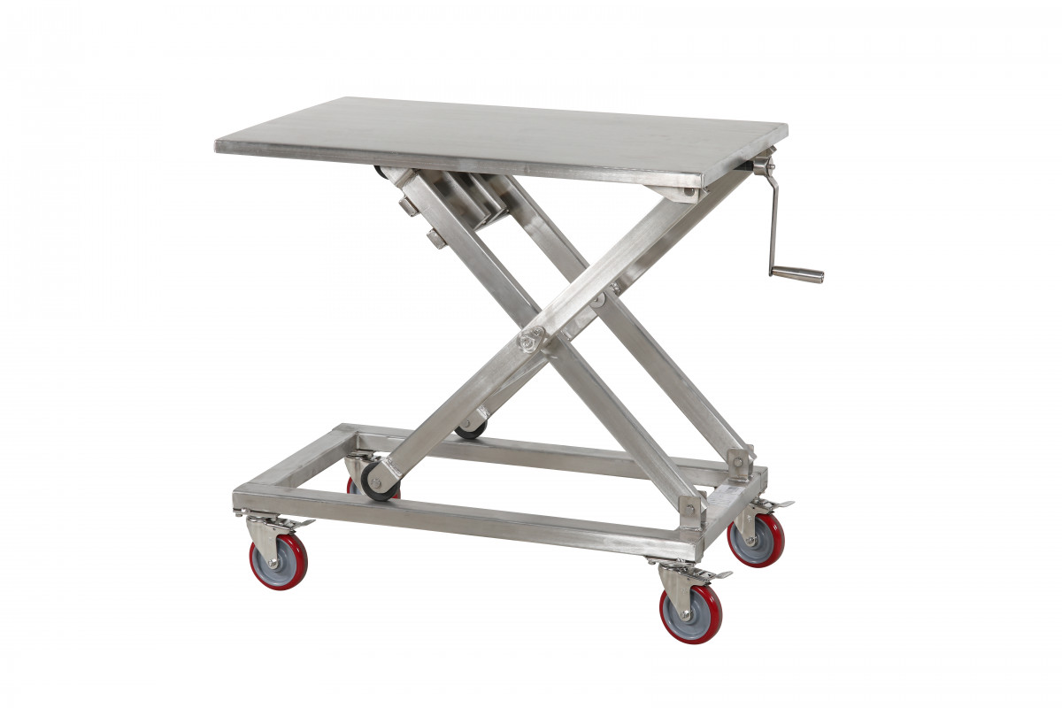 Mobilt lyftbord med vev Rostfritt 950x600mm / Maxlast: 300kg - 4