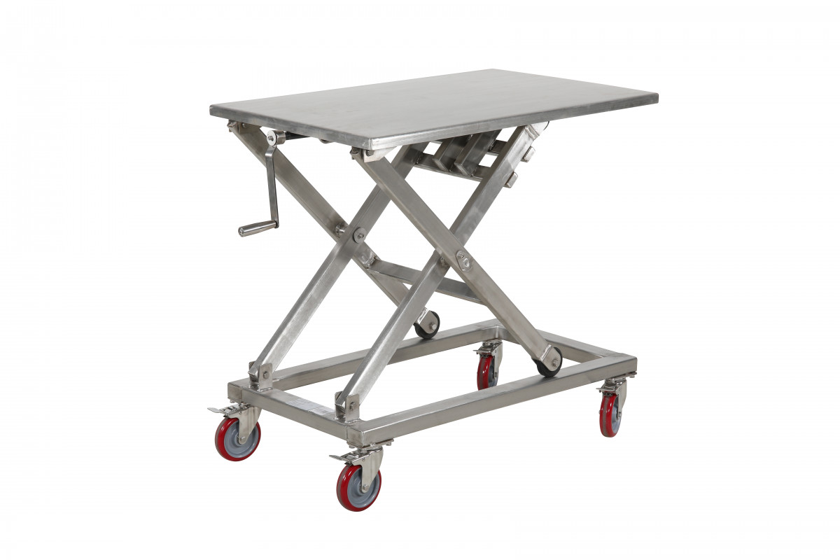 Mobilt lyftbord med vev Rostfritt 950x600mm / Maxlast: 300kg